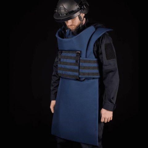 Протиуламковий комплект Українська Броня HDA (Humanitarian Demining Apron), клас захисту ДСТУ 2, розмір S-M, синій