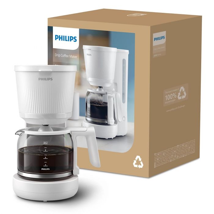 Кавоварка Philips крапельна 3000 Series, 1.38л, мелена, підтримка температури, білий