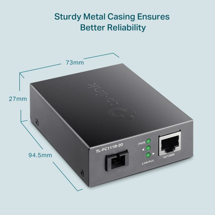 Медіаконвертер TP-LINK FC111B-20 1xFE, 100Base-LX, SM, WDM, 20km, SC