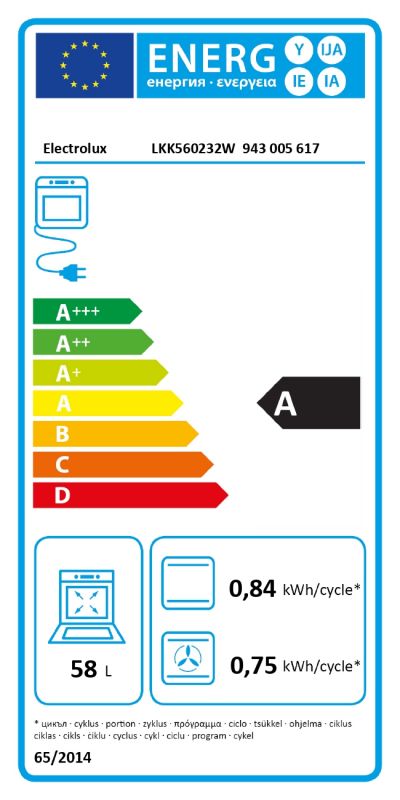 Плита Electrolux комбінована, 58л, 50x60см, дисплей, конвекція, пара, білий