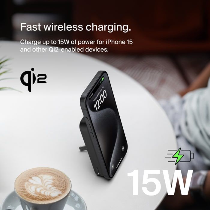 Акумулятор портативний літій-іонний Power Bank Belkin 8000мА·год, 15Вт, MagSafe Qi2, чорний