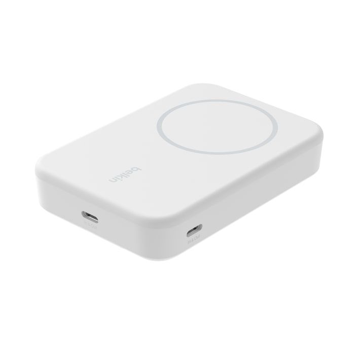 Акумулятор портативний літій-іонний Power Bank Belkin 8000мА·год, 15Вт, MagSafe Qi2, білий