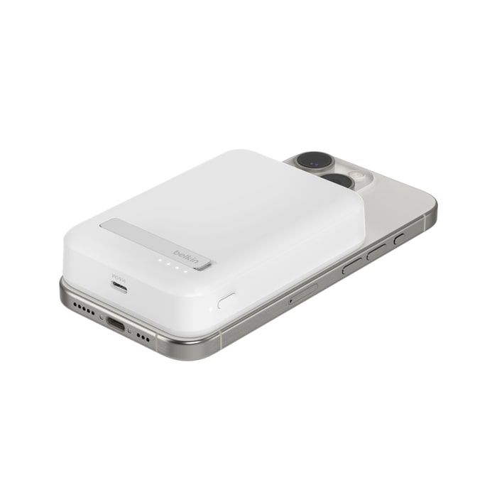 Акумулятор портативний літій-іонний Power Bank Belkin 8000мА·год, 15Вт, MagSafe Qi2, білий