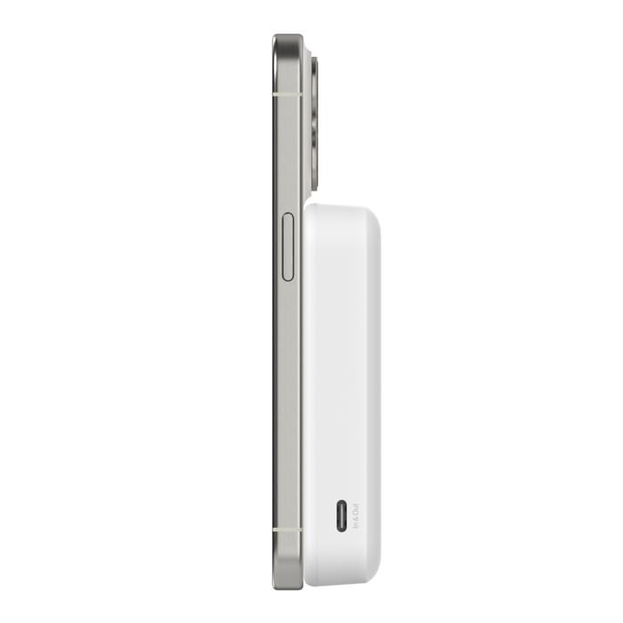 Акумулятор портативний літій-іонний Power Bank Belkin 8000мА·год, 15Вт, MagSafe Qi2, білий