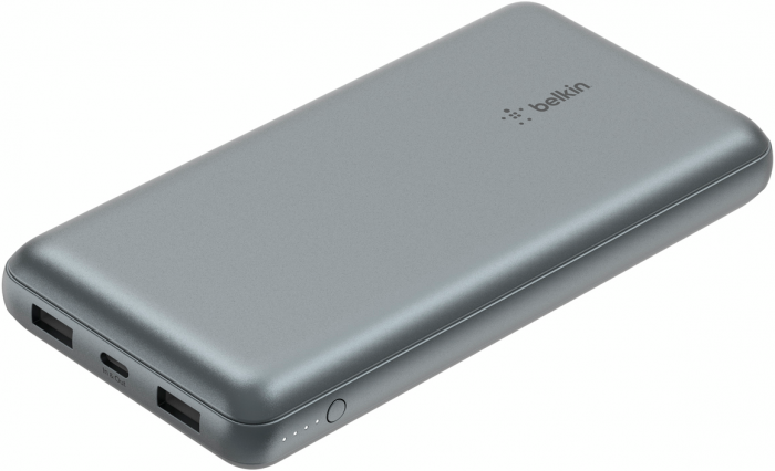 Акумулятор портативний літій-іонний Power Bank Belkin 20000мА·год, 15Вт, 2хUSB-A/USB-C, cірий