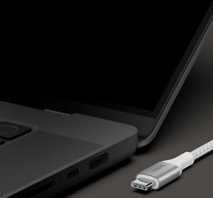 Кабель USB-C > USB-C заряджання/синхронізації Belkin 1м, 240Вт, Type-C, плетений, білий