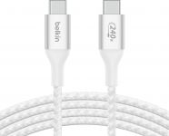 Кабель USB-C > USB-C заряджання/синхронізації Belkin 2м, 240Вт, Type-C, плетений, білий