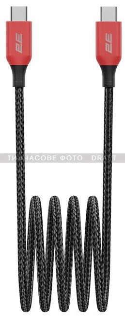 Кабель USB-C > USB-C заряджання/синхронізації 2E 1м, 100Вт Type-C, чорний