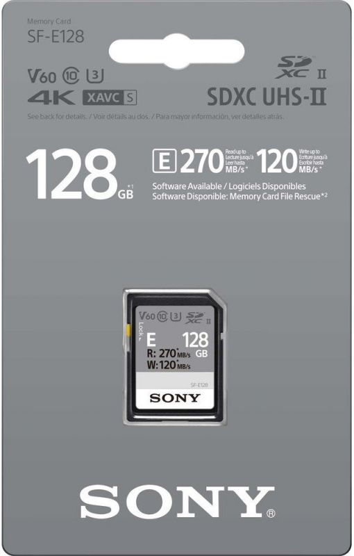 Карта пам'яті Sony SDXC  128GB C10 UHS-II U3 V60 R270/W100MB/s Entry