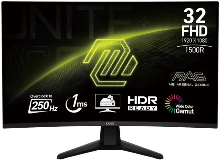 Монітор MSI 31.5" MAG 32C6X 2xHDMI, DP, Audio, VA, 250Hz, 1ms, sRGB 101%, CURVED, AdaptiveSync