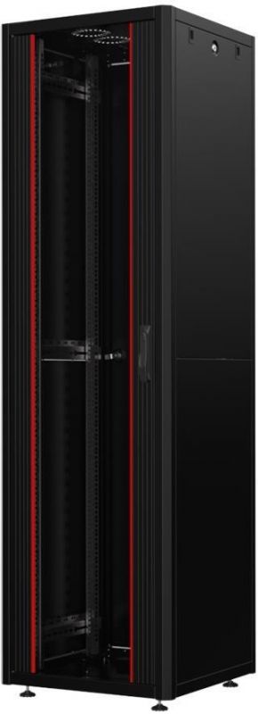 Шафа MIRSAN 19", 22U, GTN SERVER, склянні двері, 800x800 мм, максимально 1000 кг, чорна