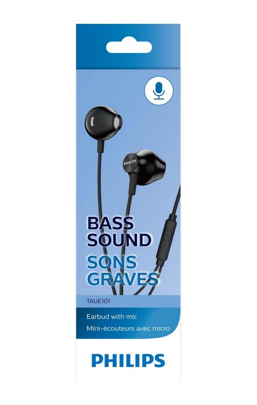 Навушники In-ear Philips TAUE101 3.5 mini-jack, Mic, Чорний