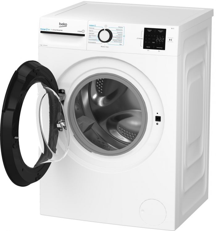 Пральна машина Beko фронтальна, 9кг, 1200, A+++, 55см, дисплей, інвертор, пара, білий