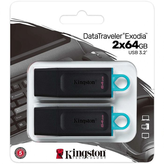 Накопичувач Kingston   64GBx2 USB 3.2 Type-A Gen1 DT Exodia