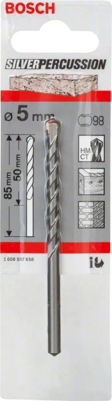 Свердло по бетону Bosch CYL-3, 5х50х85мм SilverPercussion