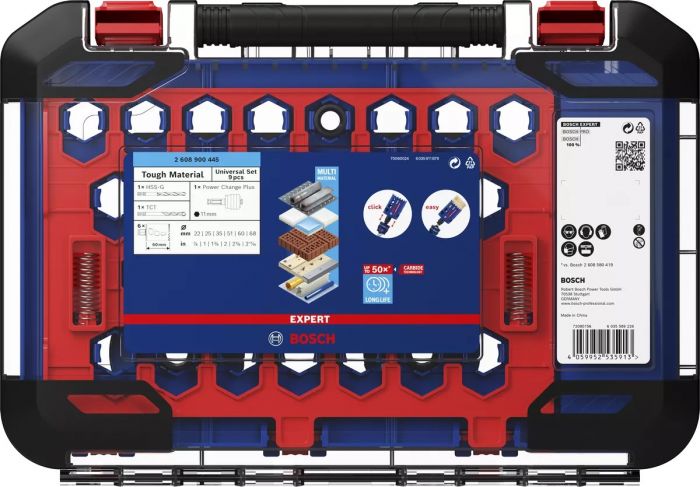 Коронки для роботи з міцними матеріалами Bosch Tough Material, 22-68мм, 9 шт