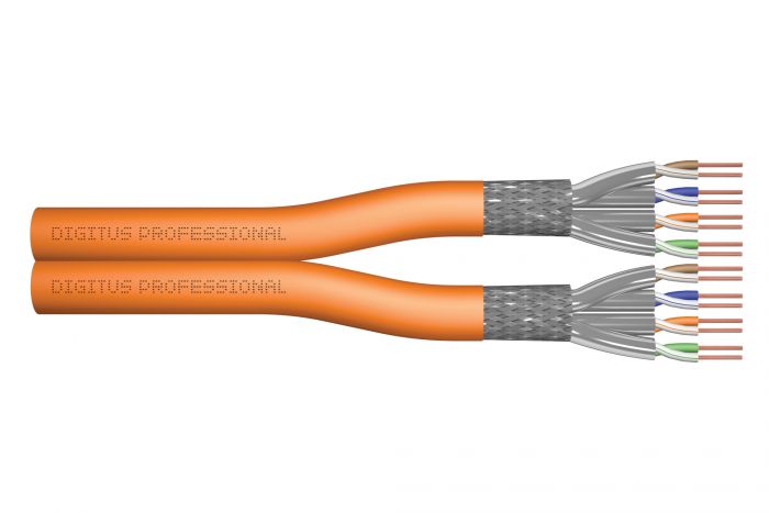 Кабель "вита пара" DIGITUS CAT 7 S-FTP, 1000м, AWG 23/1, LSZH, помаранчевий