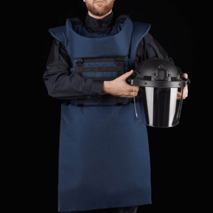 Протиуламковий комплект Українська Броня HDA (Humanitarian Demining Apron), клас захисту ДСТУ 2, розмір L-XL, синій