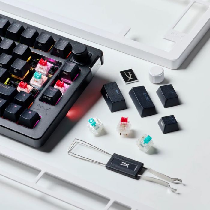 Клавіатура механічна HyperX Alloy Rise 75key, Red, USB-A/WL/BT, EN/UA, RGB, чорний Клавіатура механічна HyperX Alloy Rise 75key, Red, USB-A/WL/BT, EN/UA, RGB, чорний