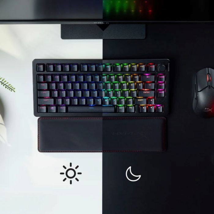 Клавіатура механічна HyperX Alloy Rise 75key, Red, USB-A/WL/BT, EN/UA, RGB, чорний Клавіатура механічна HyperX Alloy Rise 75key, Red, USB-A/WL/BT, EN/UA, RGB, чорний