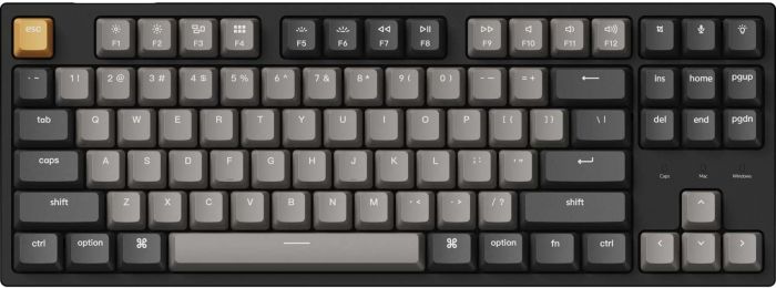 Клавіатура механічна Keychron C1 Pro 87Key, K pro Red, USB-A, QMK/VIA, Hot-swap, EN/UKR, RGB, чорний