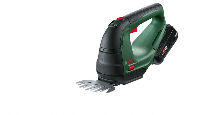 Ножиці для трави акумуляторні Bosch AdvancedShear 18В-10 + насадка кущоріз 10/20см крок різу 8мм 1.85кг