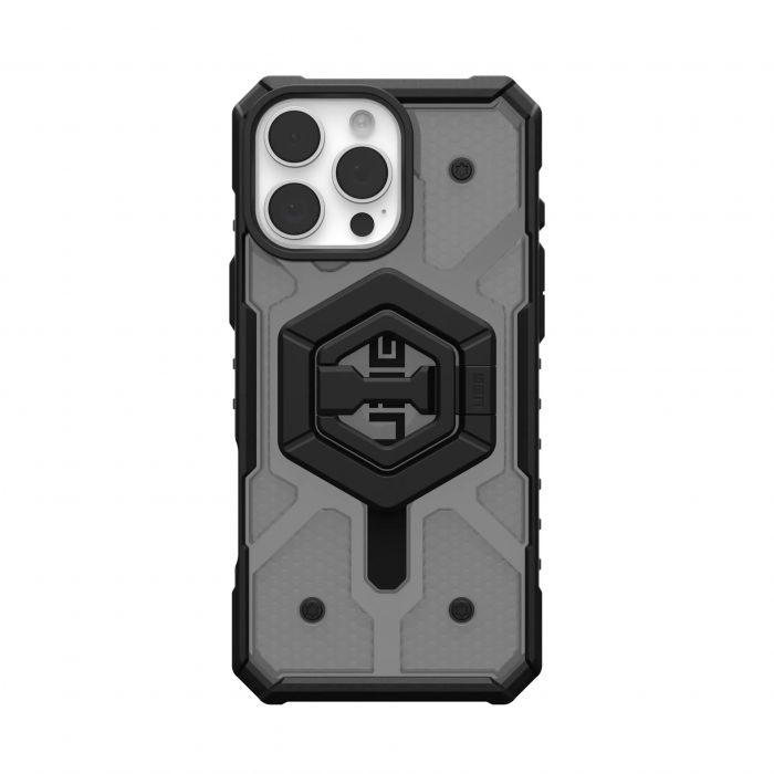 Чохол+магнітне кільце-тримач UAG для iPhone 16 Pro Max, Pathfinder Clear Magsafe, Ash/Black Stand