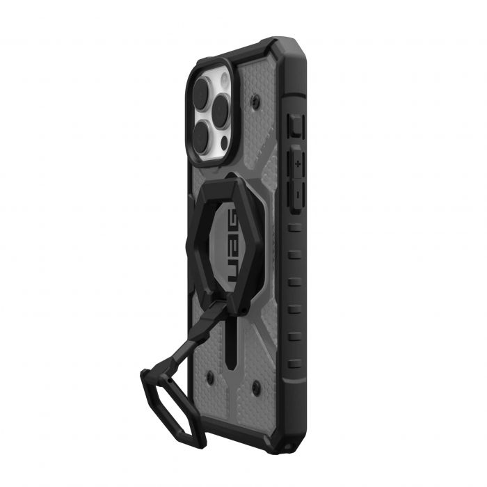 Чохол+магнітне кільце-тримач UAG для iPhone 16 Pro Max, Pathfinder Clear Magsafe, Ash/Black Stand