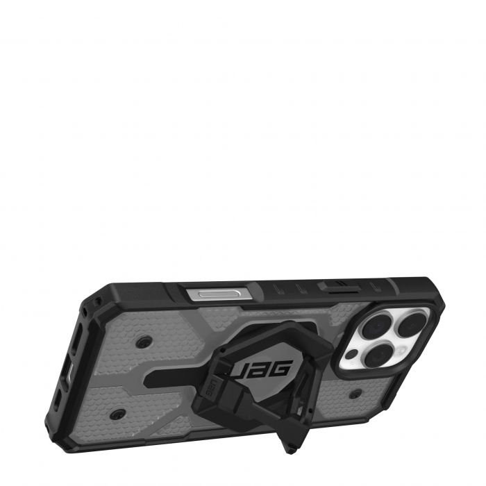 Чохол+магнітне кільце-тримач UAG для iPhone 16 Pro Max, Pathfinder Clear Magsafe, Ash/Black Stand