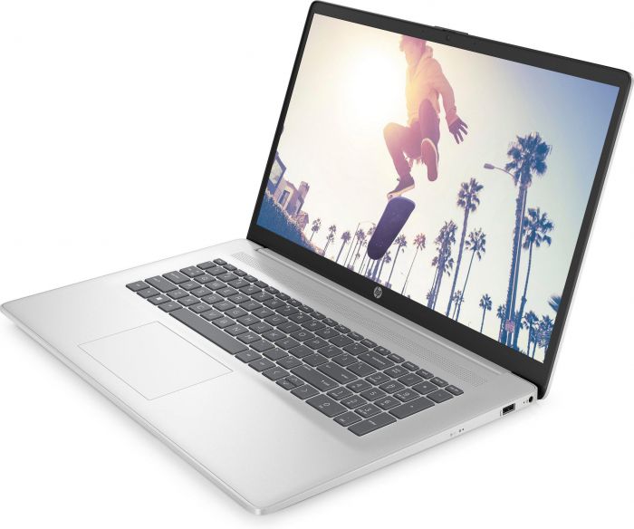 Ноутбук HP 17-cn4006ua 17.3" FHD IPS AG, Intel 5-120U, 16GB, F512GB, UMA, DOS, сріблястий