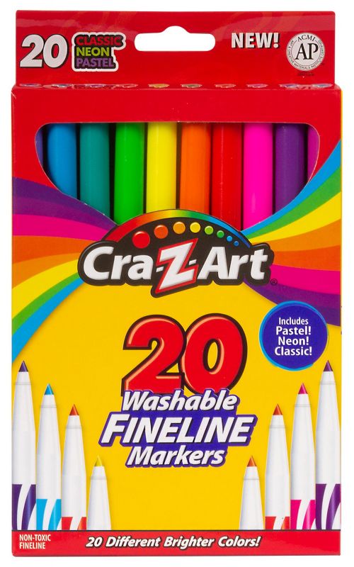 Маркери легкозмивні Cra-Z-Art тонкі кінчики, 20шт