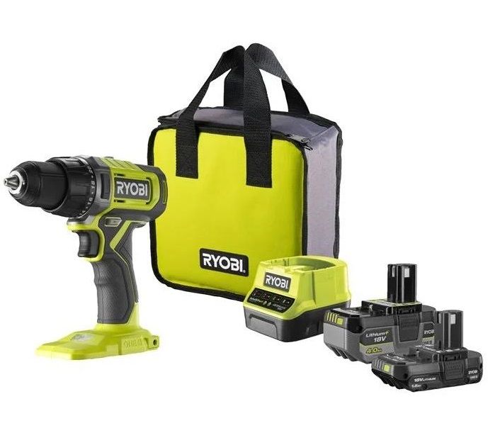 Шурупокрут-дриль акумуляторний Ryobi ONE+ RDD18-2C415S 18В 1х4А·год 1х1.5А·год ЗП 52Нм 450·1750об/хв 1.3кг сумка Шурупокрут-дриль акумуляторний Ryobi ONE+ RDD18-2C415S 18В 1х4А·год 1х1.5А·год ЗП 52Нм 450·1750об/хв 1.3кг сумка
