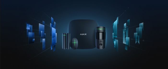 Комплект охоронної сигналізації Ajax HDR StarterKit Cam, hub 2, motioncam HDR, doorprotect, spacecontrol, jeweller, бездротовий, чорний