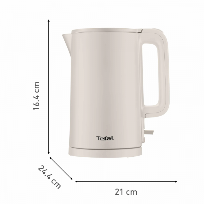 Електрочайник Tefal Thermo Protect, 1.5л, пластик, нержавіюча сталь, бежевий