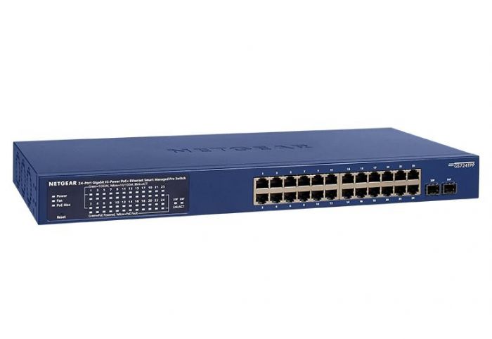 Комутатор NETGEAR GS724TPP 24xGE PoE, 2xSFP, 380Вт, Керований L2