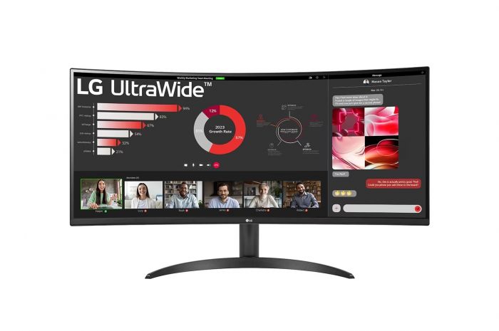 Монітор LG 34" 34WR50QC-B 2xHDMI, DP, Audio, VA, 3440x1440, 21:9, 100Hz, sRGB 99%, CURVED, FreeSync, HDR10