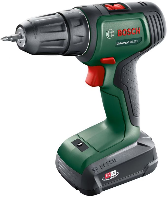 Шурупокрут-дриль акумуляторний Bosch UniversalDrill 18V 18В 1х1.5А·год 20Нм 0-440·0-1450об·хв кейс ЗП 1.3кг