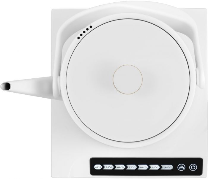 Електрочайник Catler 0.6л, Strix, заварник, нерж. сталь, підтримка температури, сенс. керув., білий