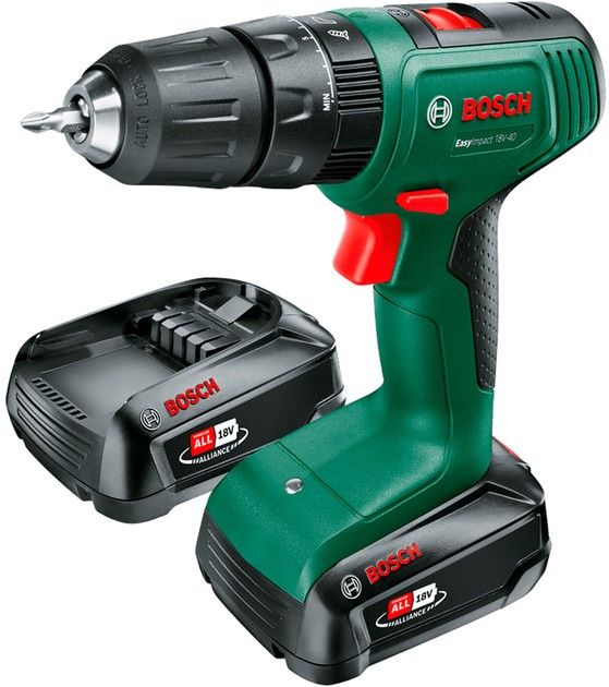 Шурупокрут-дриль акумуляторний Bosch EasyImpact 18V-40 18В 2х1.5А·год 20·38Нм 0-430·0-1650об·хв кейс ЗП 1.4кг