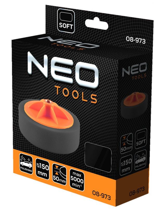 Диск полірувальний Neo Tools, губка м’яка, M14, 150x50мм