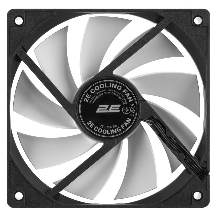 Корпусний вентилятор 2E F120-SN, 120мм, 500-1500rpm, 4pin 24dBa, чорний
