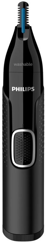 Тример Philips Series 5000, для бороди, вусів, окантовки, брови, носа та вух, 1хАА, насадок-4, чохол, сталь, чорний