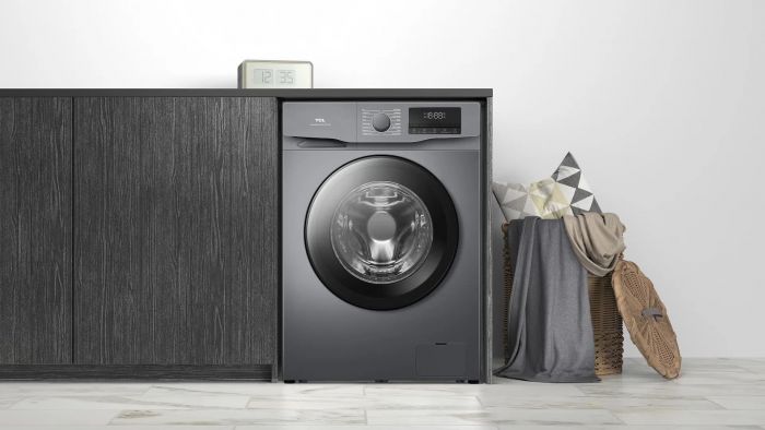 Пральна машина TCL фронтальна, 10кг, 1400, A, 62см, дисплей, пара, інвертор, сірий