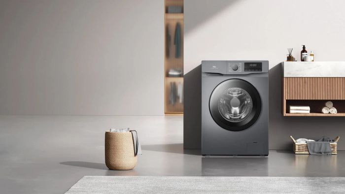 Пральна машина TCL фронтальна, 10кг, 1400, A, 62см, дисплей, пара, інвертор, сірий