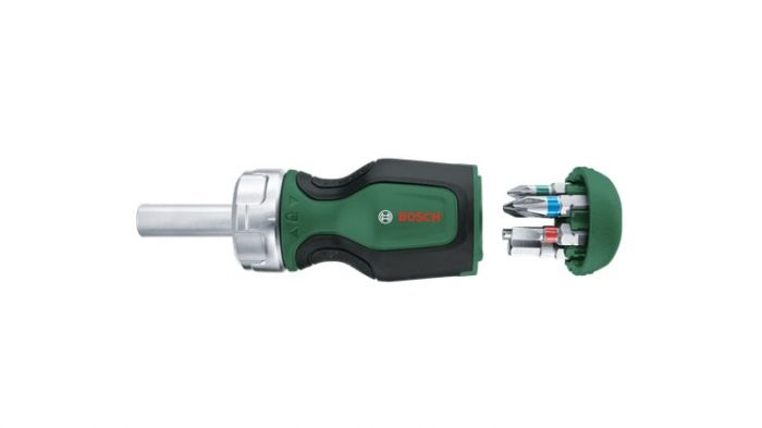 Викрутка Bosch з тріскачкою, 6 насадок, руків'я TPR , 111мм, сталь CrV