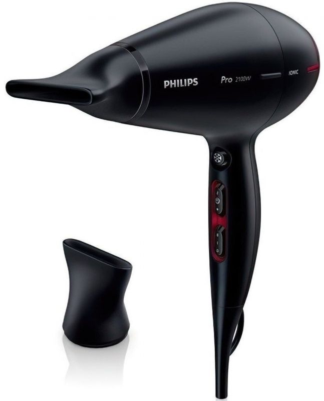 Фен Philips Professional, 2100Вт, 3 режими, іонізація, хол. обдув, чорний