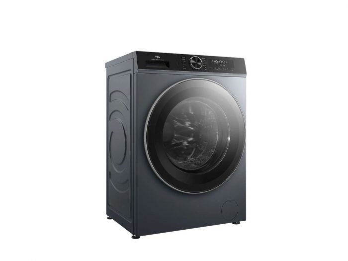 Пральна машина TCL фронтальна, 9кг, 1400, A, 57см, дисплей, пара, інвертор, сірий