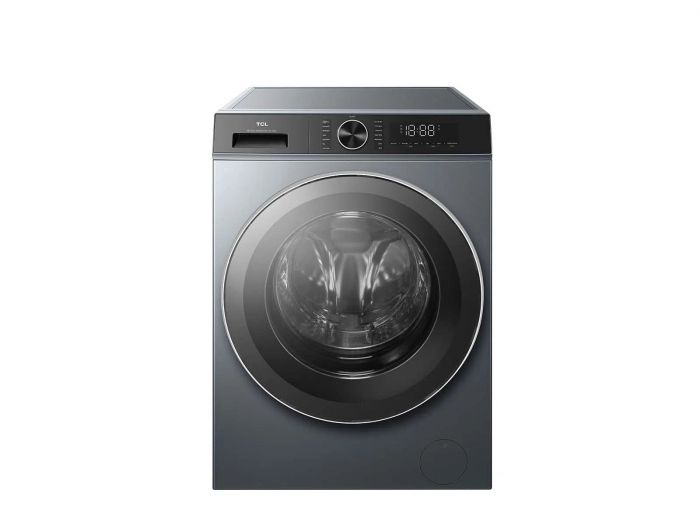 Пральна машина TCL фронтальна, 9кг, 1400, A, 57см, дисплей, пара, інвертор, сірий