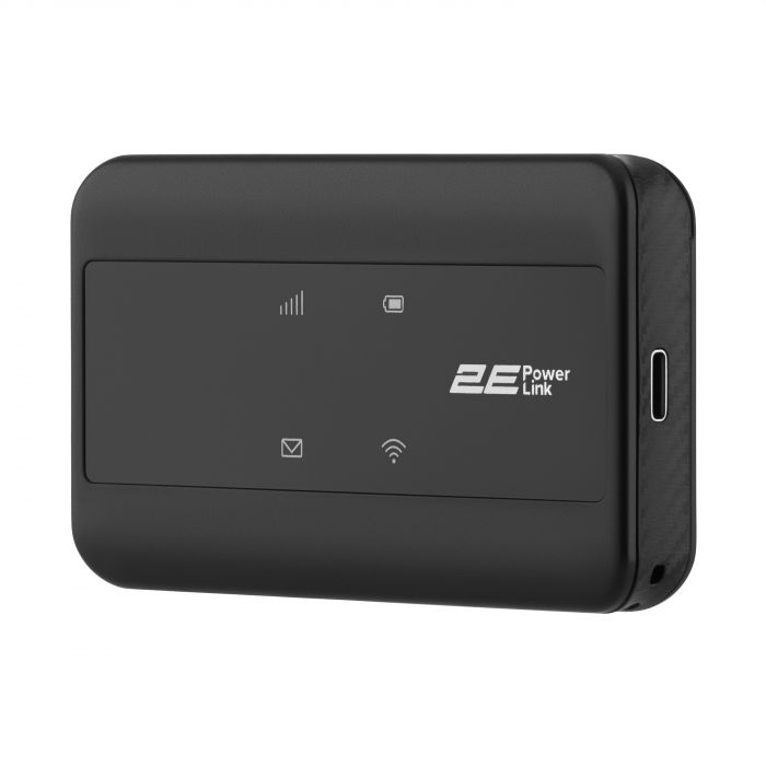 Мобільний маршрутизатор 2E PowerLink (MiFi-2) LTE, Wi-Fi4, 1xType-C, 1xCRC9, 2100мА•год чорний