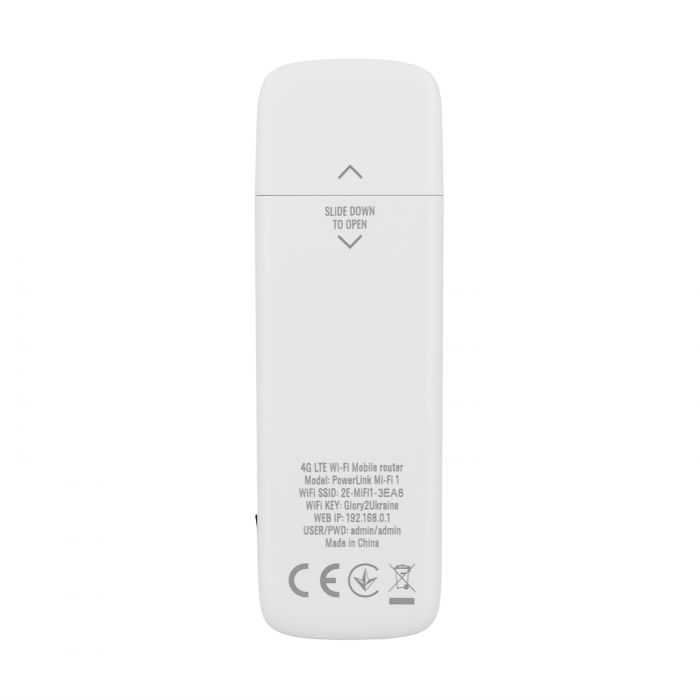 Мобільний маршрутизатор 2E PowerLink (MiFi-1 2024) LTE, Wi-Fi4, 1xUSB, 1xCRC9 білий